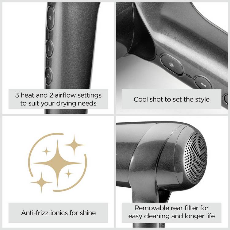 BaByliss Titanium Shine hair dryer, imported from the UK