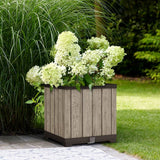 Keter Signature square brown planter 45.5cm (British brand)