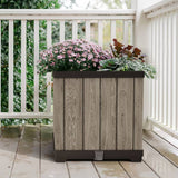Keter Signature square brown planter 45.5cm (British brand)