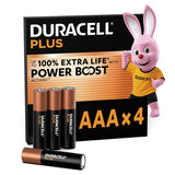 Duracell Plus Powerboost AAA batteries pack of 4, UK version