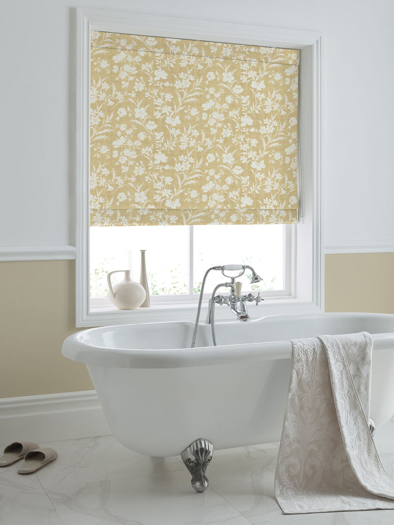 Laura Ashley Gold Rye roman blind floral design, UK version