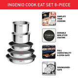 Tefal Ingenio stainless steel cookware set 8 piece, UK version