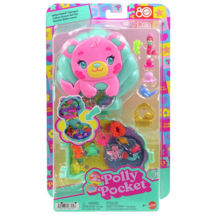 Polly Pocket playset Glitter Island Compact 29cm, imported from the UK
