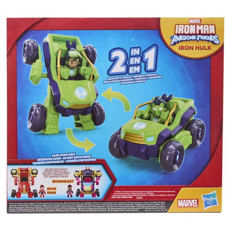 Marvel Iron Man 2-in-1 mech vehicle and Iron Hulk, imported from UK