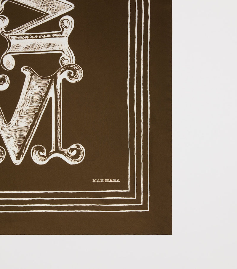Max Mara silk logo scarf 90cm, imported from the UK