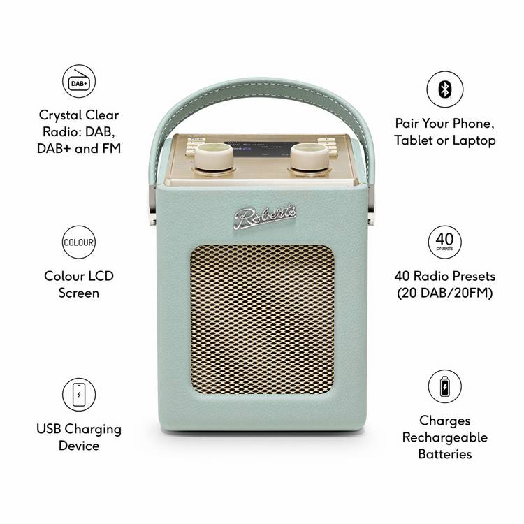 Roberts DAB+ radio Duck Egg Blue - British product