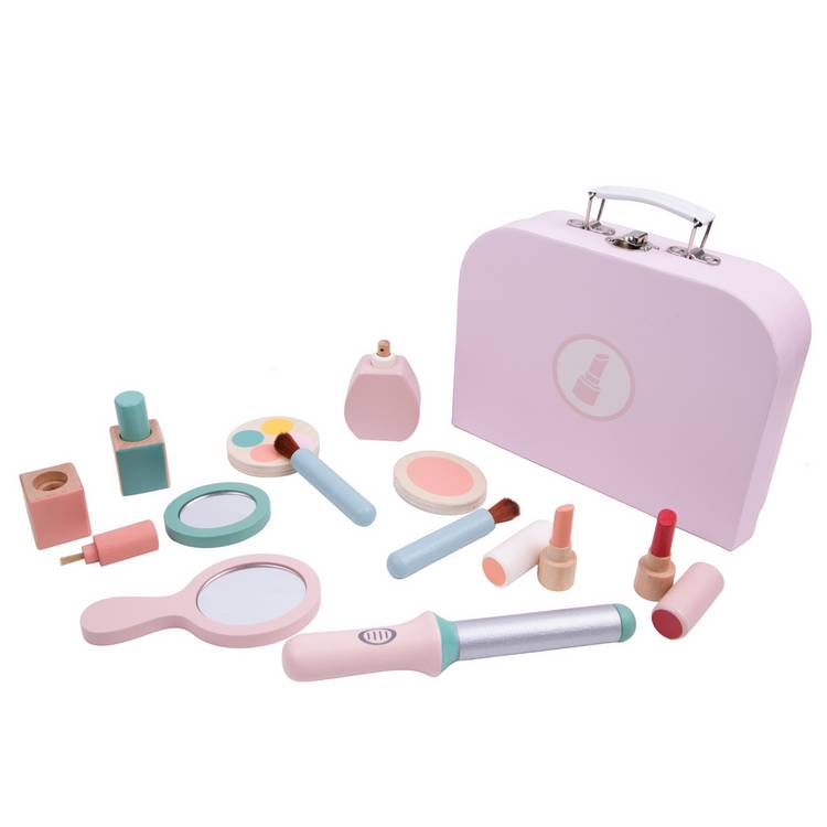 Chad Valley wooden beauty set with 12 pieces, imported from the UK