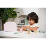 Chad Valley wooden beauty set with 12 pieces, imported from the UK