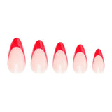 Nail HQ Almond Red French Nails 24 Pieces, imported from the UK