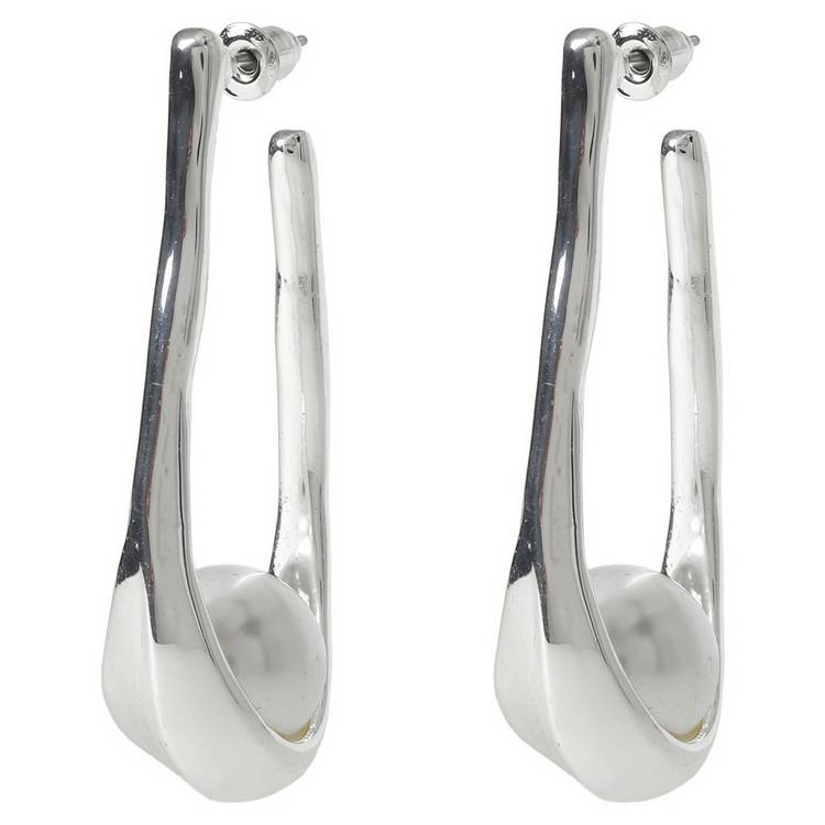 Liars & Lovers sculptural pearl hoop earring 48mm drop, UK version