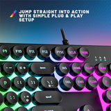 STEALTH Light-Up Wired Gaming Keyboard in black, UK version