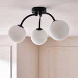 Argos Home flush ceiling light with opal glass globes, imported from the UK
