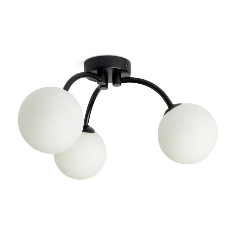 Argos Home flush ceiling light with opal glass globes, imported from the UK