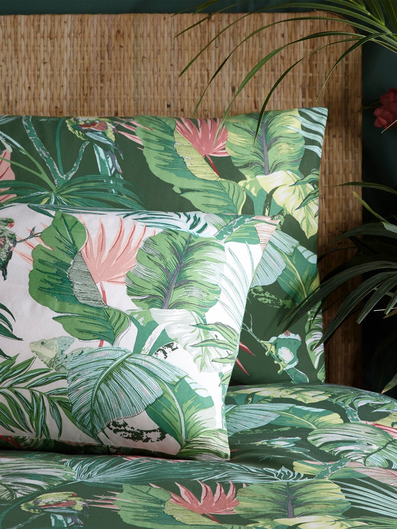 Furn Jade Green Amazonia Rainforest reversible duvet cover set - British product