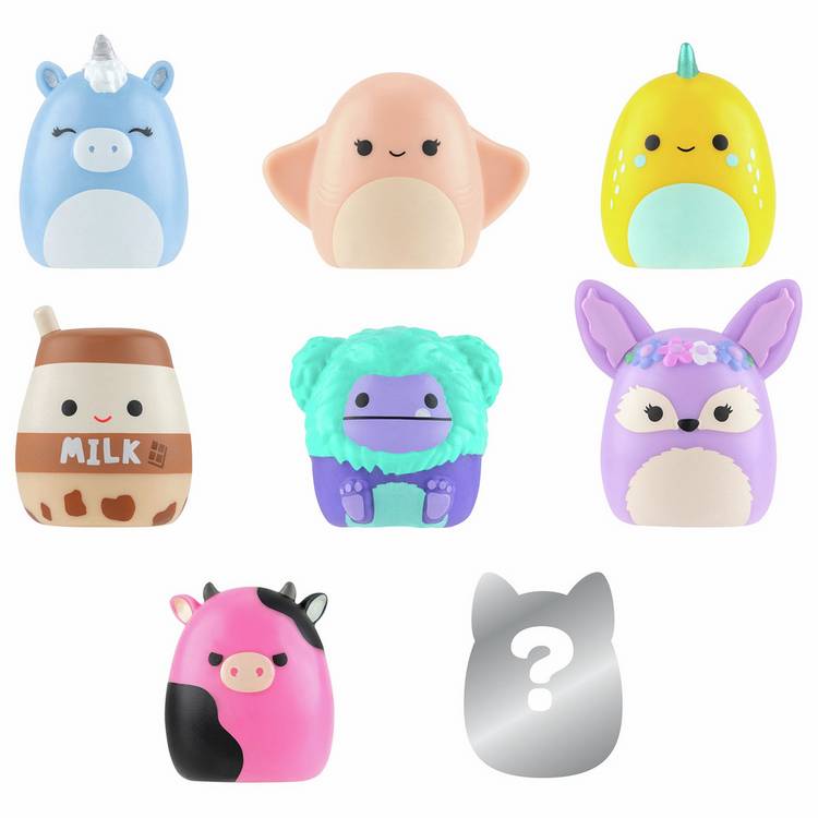 Squish-a-longs 8 pack mini squish toys with accessories, imported from the UK