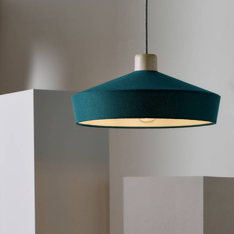 Habitat green fabric lampshade 43cm, imported from the UK