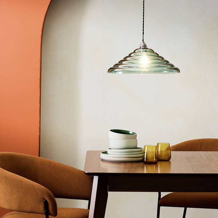 Habitat Ringo green glass lampshade 40cm - British product