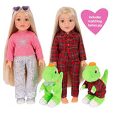 DesignAfriend Connie and Trevor 18 inch doll and dinosaur gift set - British product