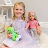 DesignAfriend Connie and Trevor 18 inch doll and dinosaur gift set - British product