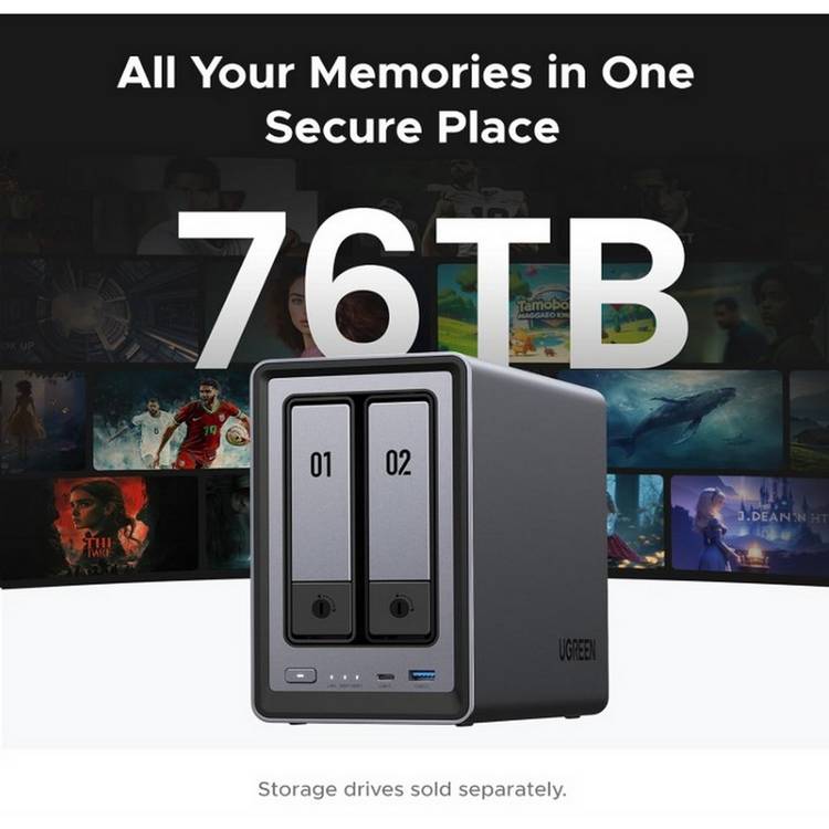 UGREEN NAS DXP2800 2-bay diskless network storage - British product