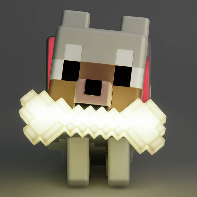 Minecraft Wolf GloBuddies LED novelty light beige 14cm (British brand)