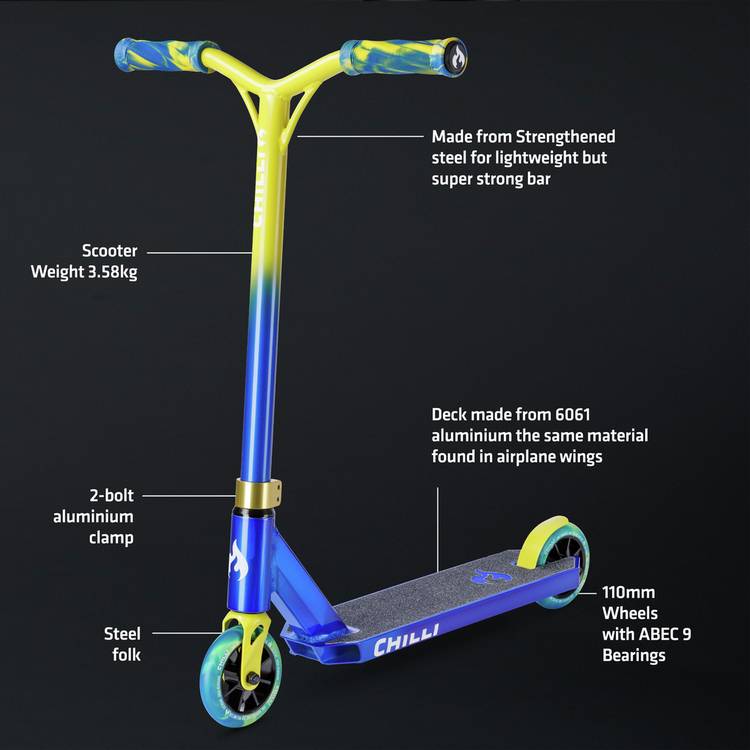 Chilli Jumpstart stunt scooter yellow 81cm (British brand)