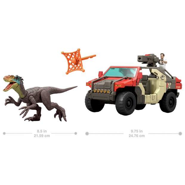 Mattel Jurassic World Rebirth vehicle with Velociraptor figure - British product