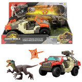 Mattel Jurassic World Rebirth vehicle with Velociraptor figure - British product