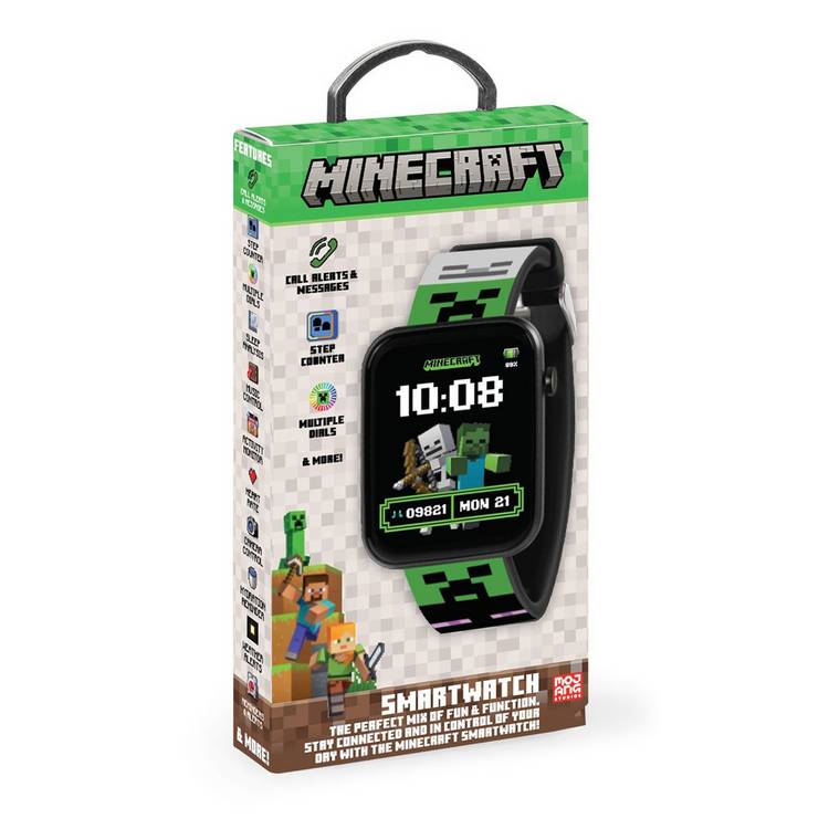 Minecraft kids smart watch green Creeper design (British brand)