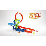 Hot Wheels stunt track playset with motorised booster and toy car (British brand)