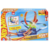Hot Wheels stunt track playset with motorised booster and toy car (British brand)