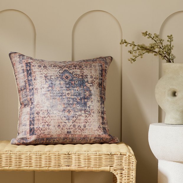 Habitat chenille tapestry print cushion cream 43x43cm, UK version