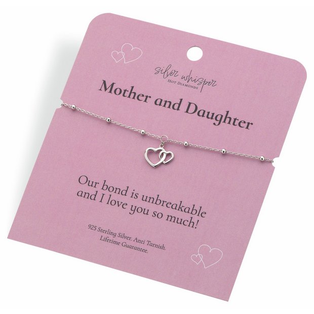 Hot Diamonds sterling silver mother daughter bracelet 20cm (British brand)