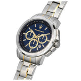 Maserati chronograph watch blue dial 44mm (British brand)
