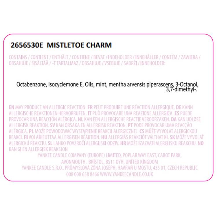 Yankee Candle medium scented candle Mistletoe Charm, UK version