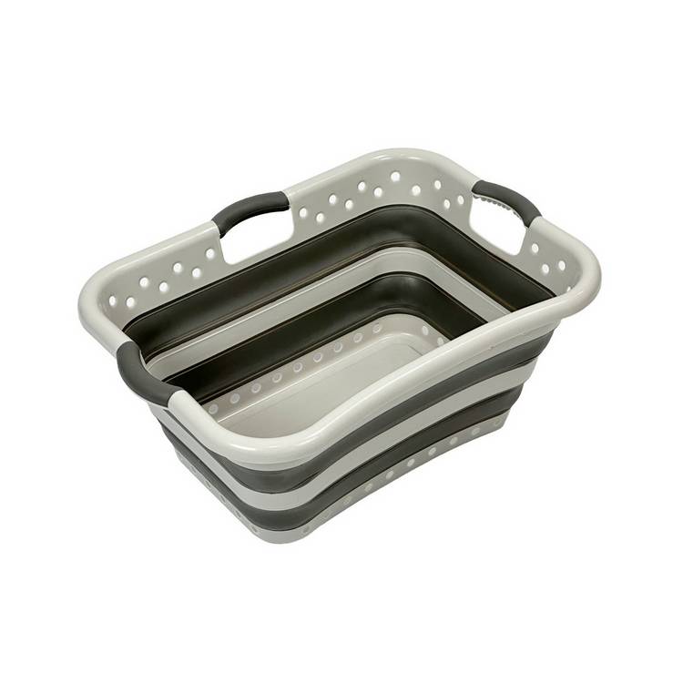 Addis collapsible hip hugger laundry basket 45l grey, UK version