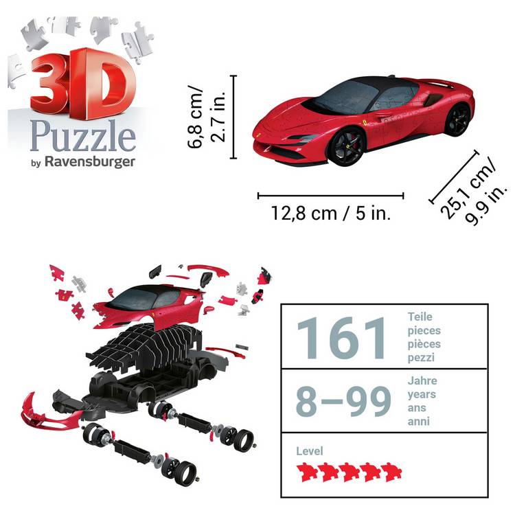 Ravensburger Ferrari Stradale 3D puzzle 108 pieces, UK version