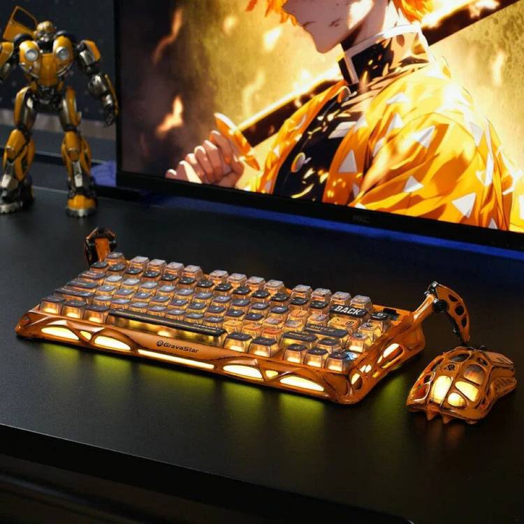 GravaStar Mercury K1 Pro gaming keyboard yellow - British product
