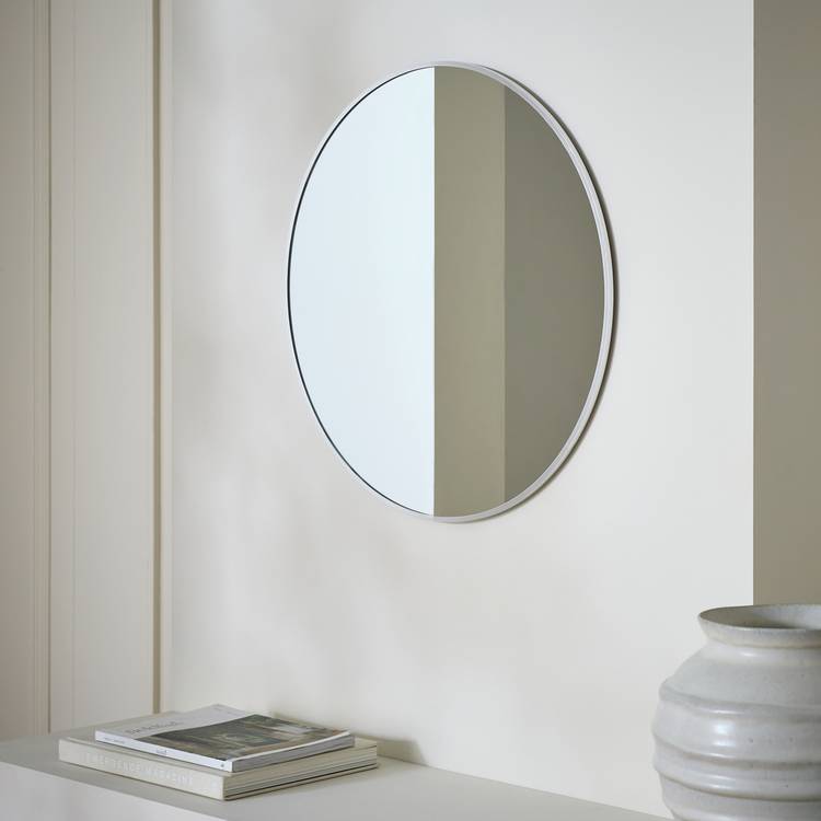 Habitat silver round wall mirror 50x50cm (British brand)