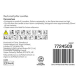 Argos Home unscented red pillar candles pack of 4 - British product