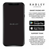 Radley Petite Smartwatch with black leather strap, imported from the UK