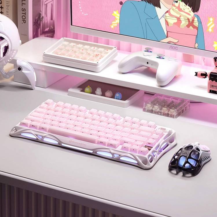 GravaStar gaming keyboard Sakura pink, UK version