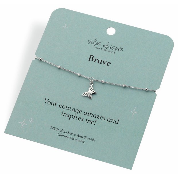 Hot Diamonds sterling silver butterfly charm bracelet - British product
