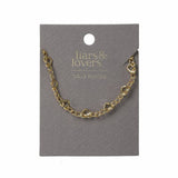 Liars & Lovers gold tone heart chain necklace (British brand)