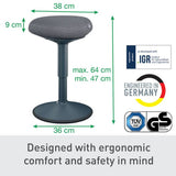 Leitz Ergo Cosy stool dark grey, UK version