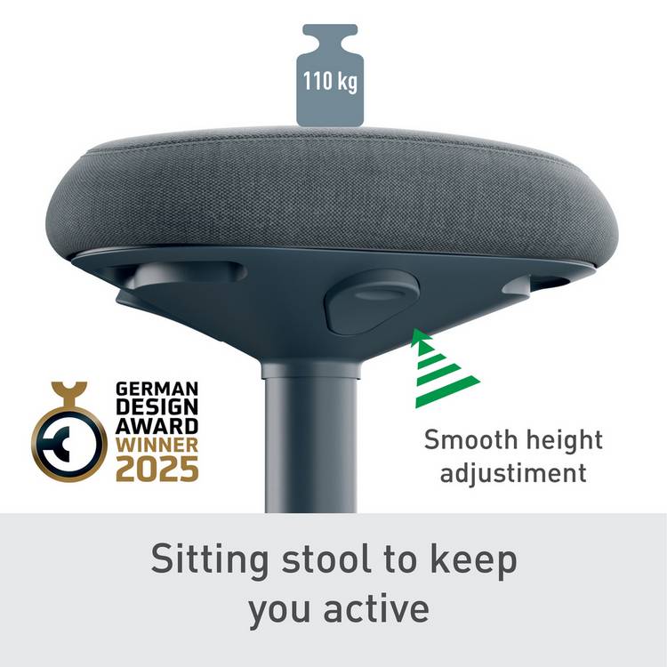 Leitz Ergo Cosy stool dark grey, UK version