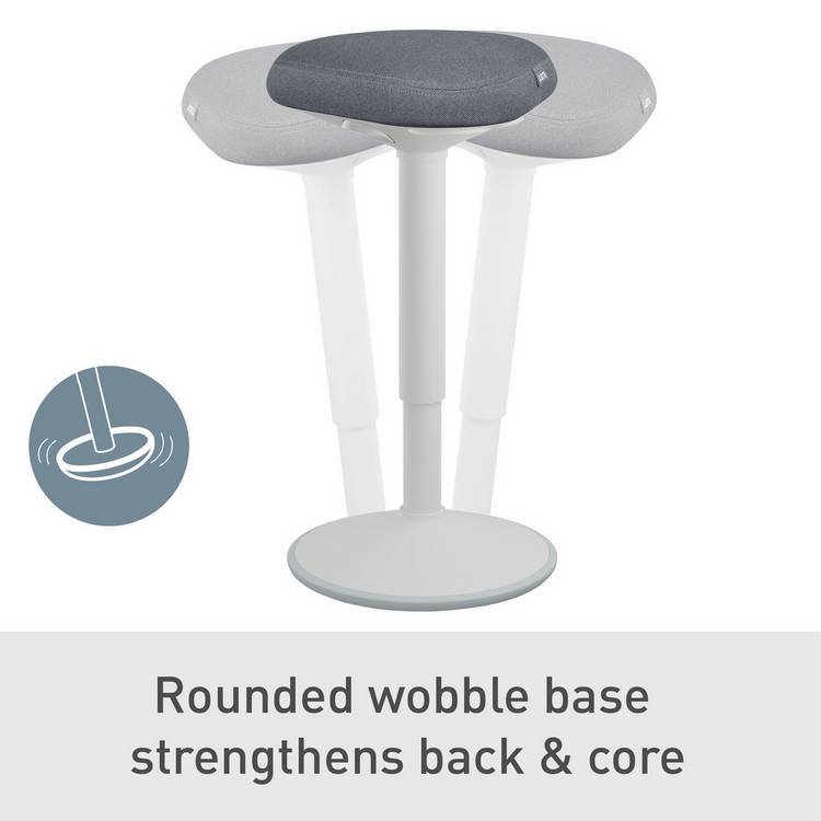 Leitz Ergo Active standing stool in light grey, imported from the UK