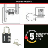 Master Lock combination padlock with override key, UK version