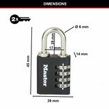 Master Lock combination padlock with override key, UK version