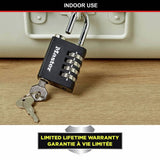 Master Lock combination padlock with override key, UK version
